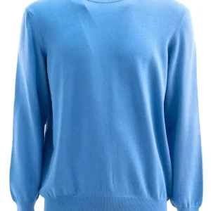 Pullover in cotone di colore azzurro