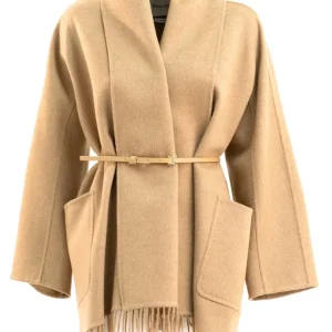 Cappotto cardigan Mabilita in cammello color naturale