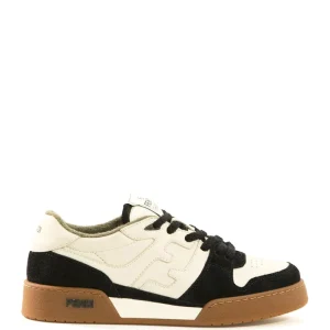 Sneakers Fendi Match low-top in pelle liscia color bianco