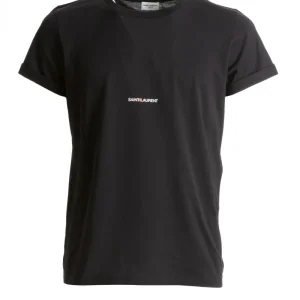 Saint Laurent 464572 YB2DQ1000 T-shirt con Stampa Logo in Cotone