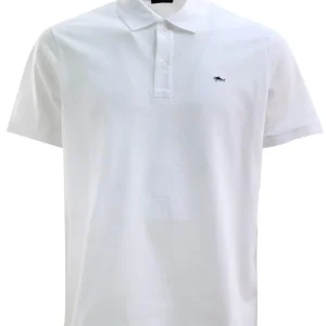 Polo in piqué di cotone di colore bianco