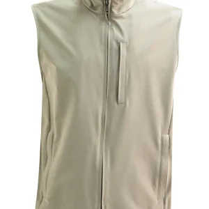 Gilet in tessuto tecnico di colore beige