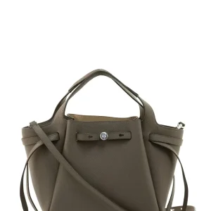 Borsa Romy in pelle martellata di colore marrone