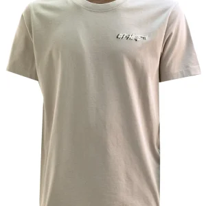 T-shirt in cotone di colore beige