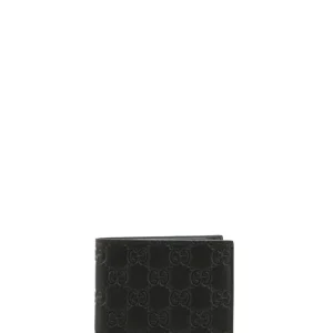 Portafoglio Emblem in pelle GG di colore nero