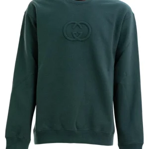 Felpa in jersey di cotone di colore verde