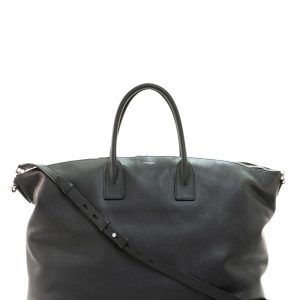 Borsa Giant Bowling in pelle martellata color nero