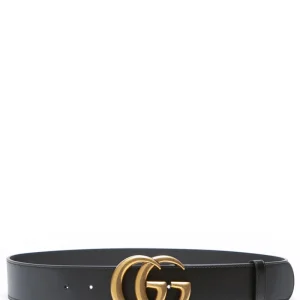 Cintura in pelle con fibbia doppia G