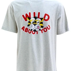 T-shirt in cotone di colore grigio