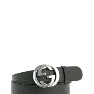 Cintura Signature in pelle nera