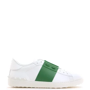 Sneakers Open in pelle liscia color bianco
