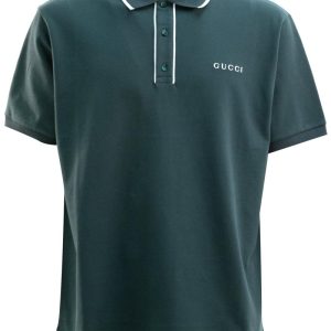 Polo in piquet di cotone di colore verde