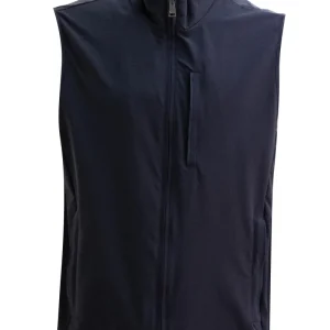 Gilet in tessuto tecnico di colore blu