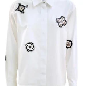 Camicia in popeline di colore bianco