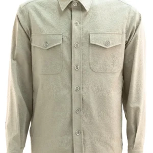 Camicia in seersucker di colore beige