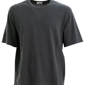 T-shirt in jersey di cotone color nero