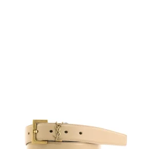 Cintura Cassandre in pelle liscia color beige