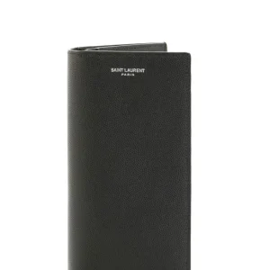 Portafoglio verticale in pelle Grain de Poudre color nero