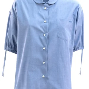 Camicia in cotone di colore azzurro