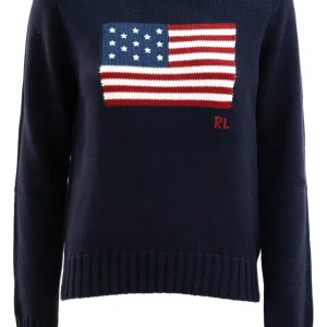 Pullover in cotone di colore blu