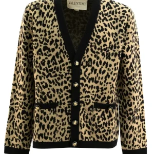 Cardigan In Lana Animalier
