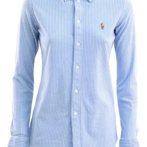 Camicia Oxford a righe color azzurro e bianco