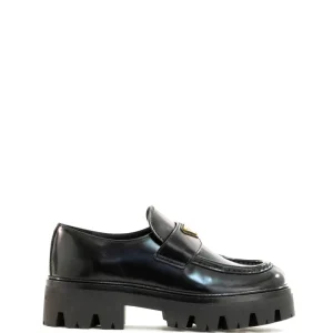 Mocassini in pelle spazzolata color nero