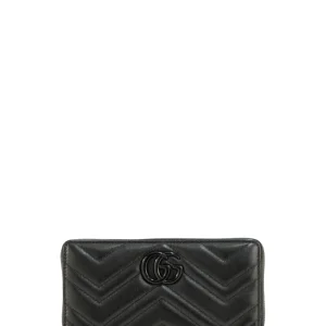 Portafoglio GG Marmont in pelle di colore nero