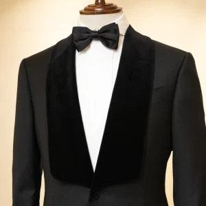 Smoking Nero Donatello Squadrato con Velluto Nero